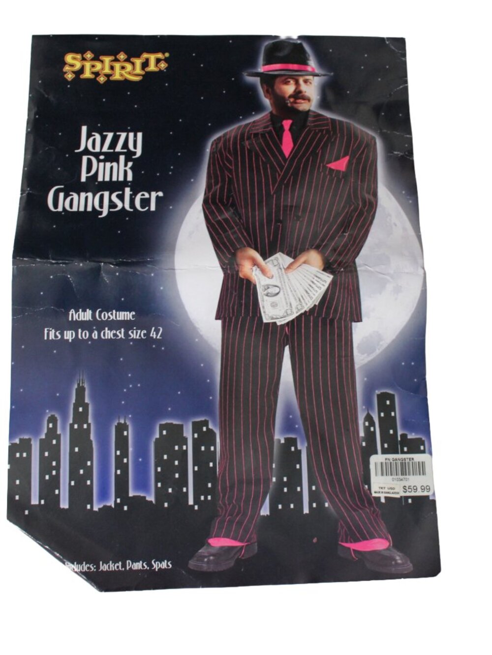 Spirit Halloween Mens Pink Pinstripe Gangster Suit L - Picture 16 of 16
